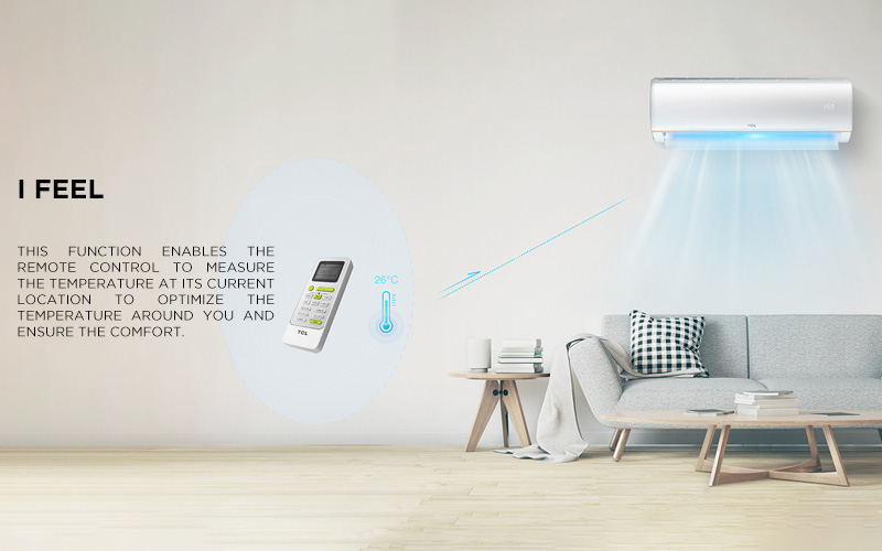 This function enables the remote control to measure the temperature at its current location to optimize the temperature around you and ensure the comfort.
